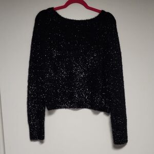 NWT Halogen Sparkling Black Women's Sweater Size XL
